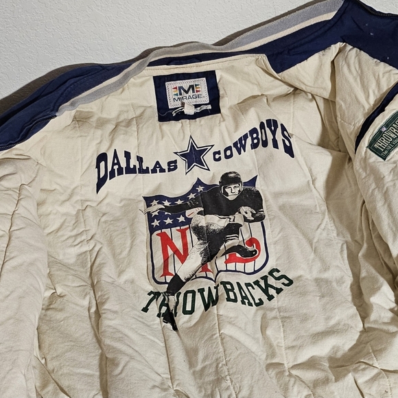 📣Vintage NFL Mirage Unisex DALLAS 🏈 COWBOYS ⭐ Varsity Bomber Jacket 🧥 Coat L - Picture 5 of 7
